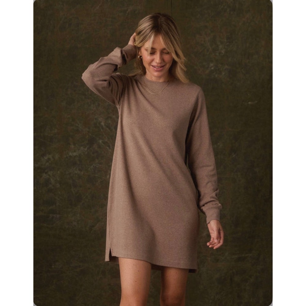 The Normal Bran Puremeso Everyday Dress Womens XL Taupe Long Sleeve Casual